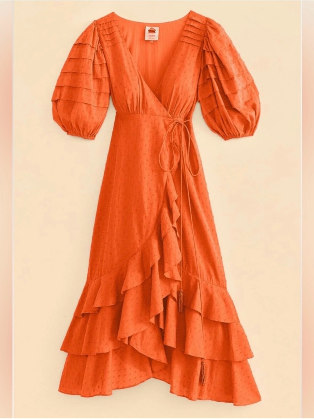 NWT FARM Rio Orange Ruffles
Midi Dress - Picture 5 of 5